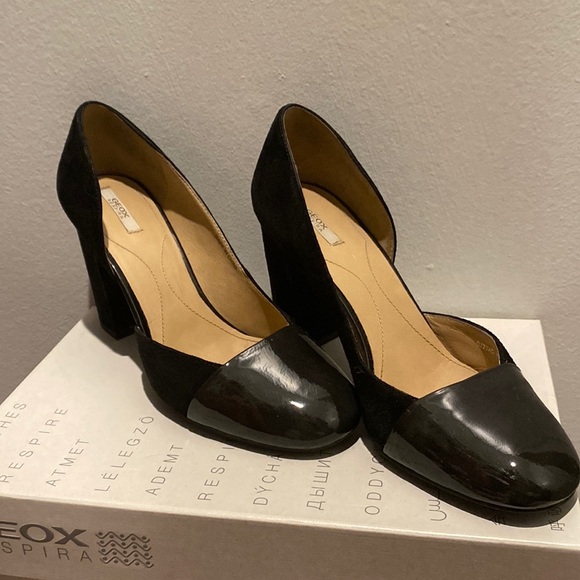 Geox Suede Chunky Heel - Picture 1 of 7